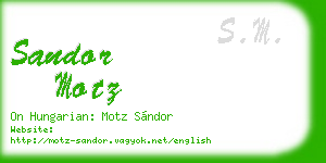 sandor motz business card